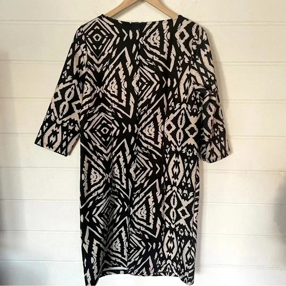 Creation L 3/4 Sleeve Midi Graphic Dress Size 6 - Picture 5 of 8